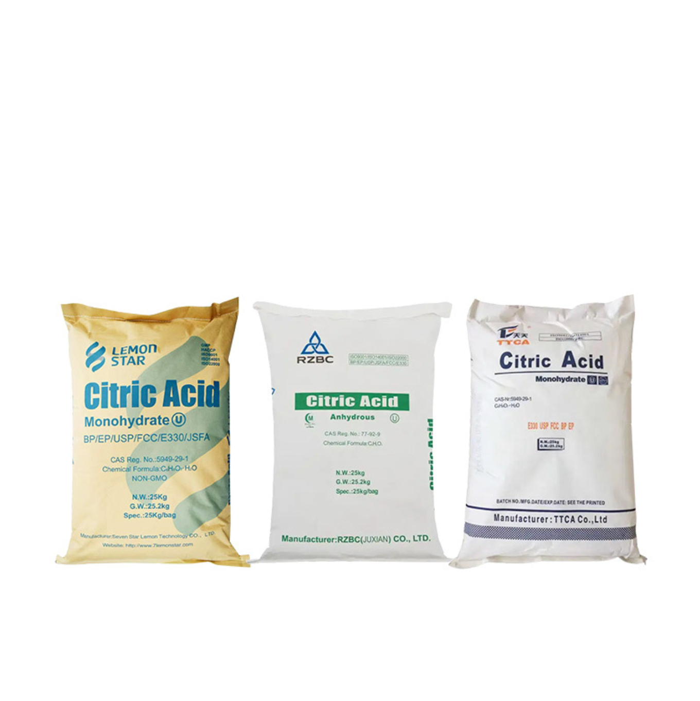TTCA/Ensign Wholesale citric acid monohydrate and anhydrous 30-100 mesh powder