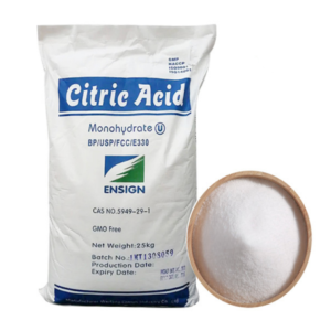 Food Grade Citric Acid Monohydrate, 25 kg Bags, Factory Wholesale Price CAS:5949-29-1
